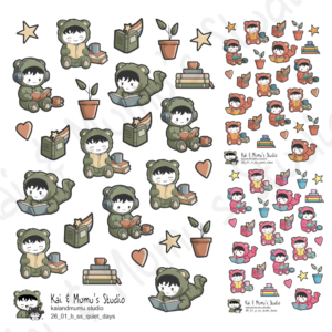 Quiet Days Reading Stickers - All Colours