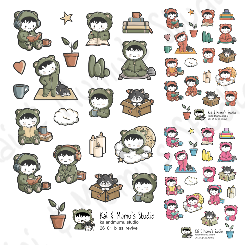 Revive January Monthly Stickers -All Colours