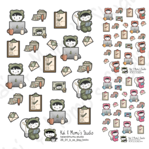 Tiny Tasks Work and Study Stickers - all colourways