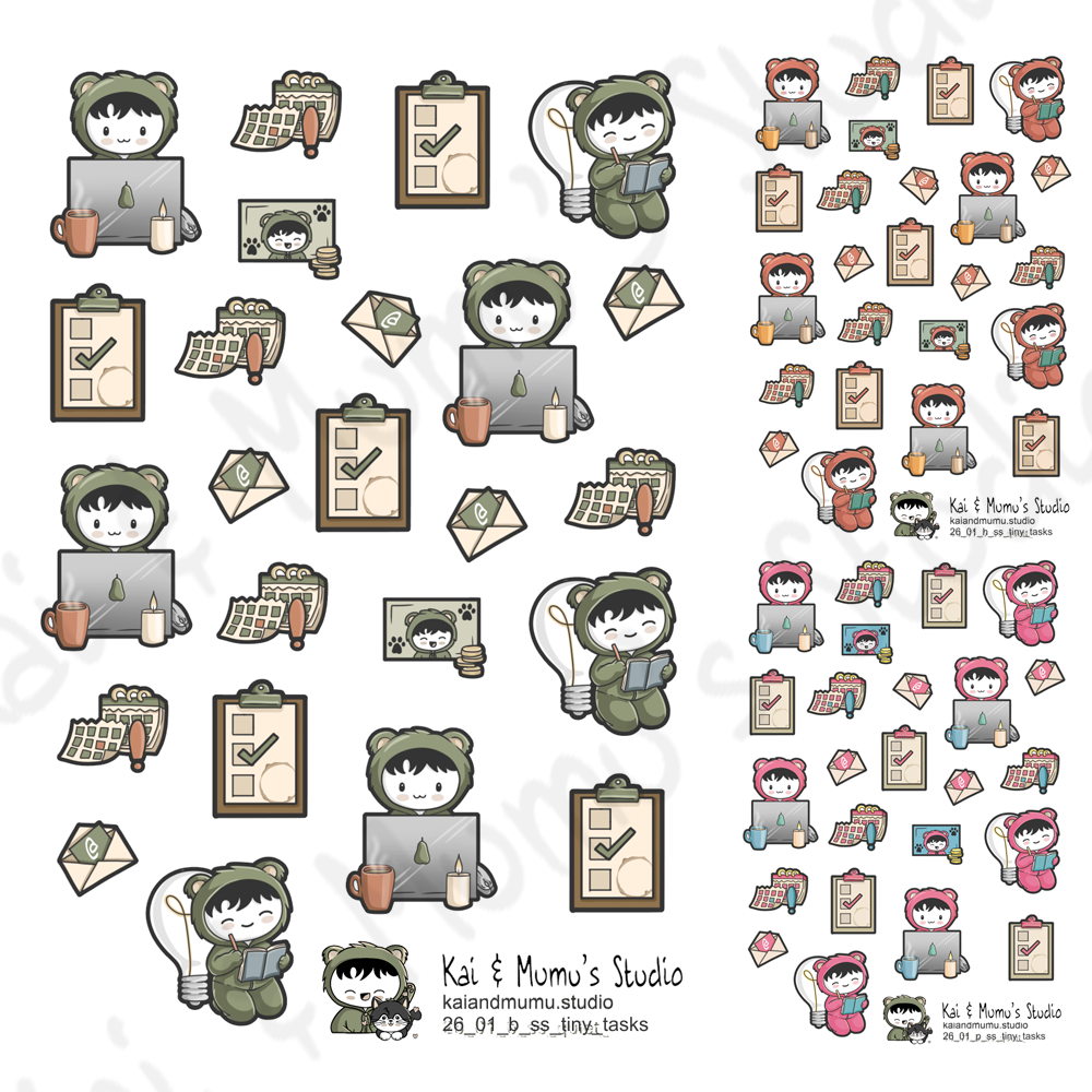 Tiny Tasks Work and Study Stickers - all colourways