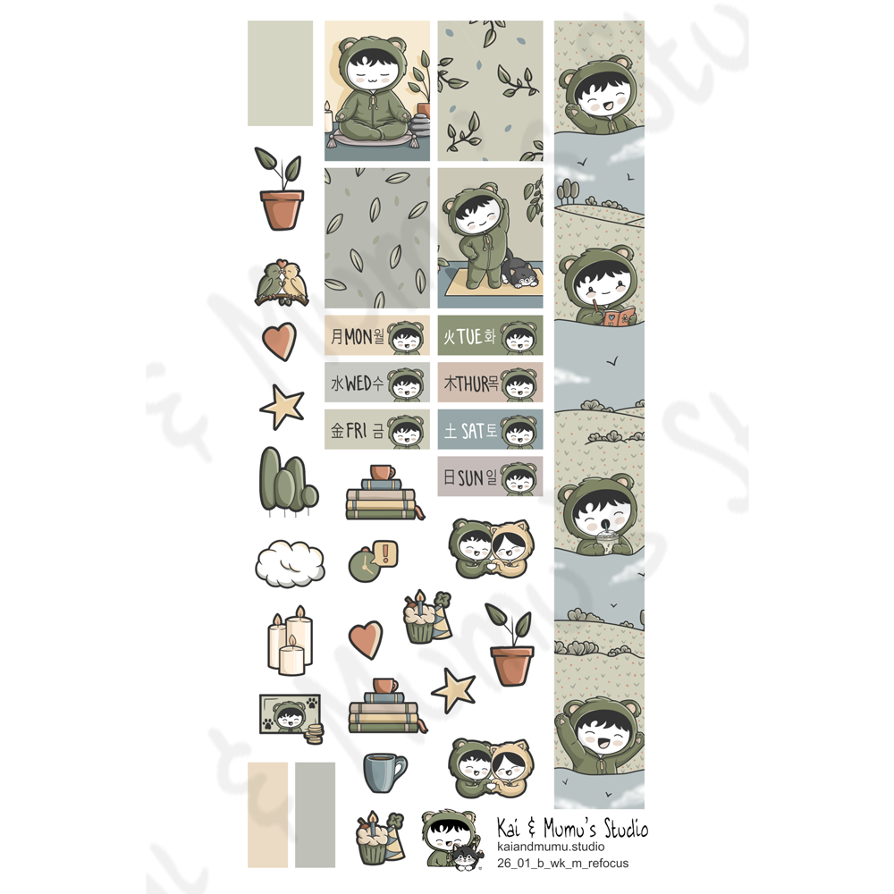 Refocus - Hobonichi Weeks Monthly Kit - On Brand